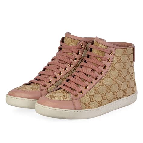 pink brooklyn gucci trainers|gucci high top tracker.